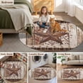 thumbnail image 5 of Texas Star Vintage Round Area Rug 8Ft Washable Large Circle Rugs for Living Room Dorm, Brown Retro Art Red Berry Wooden Non-Slip Carpet Floor Mats Indoor Outdoor Carpet Runner Aesthetic Home Decor, 5 of 8