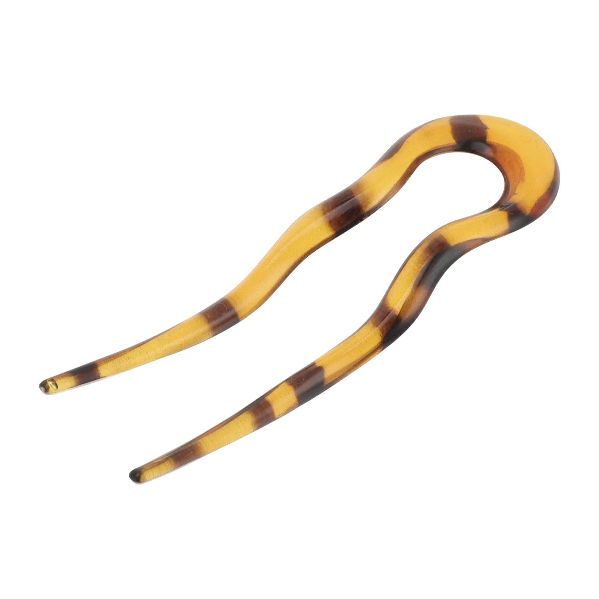 Unique Bargains Wave U-shaped Chignon Pin for Women 1 Pc Amber Yellow