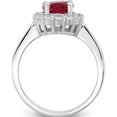 thumbnail image 2 of Sterling Silver Polished Rhodium-Plated Red And Clear Cz Ring (Size 8) Made In China qr7359-8, 2 of 5
