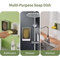 thumbnail image 3 of Jabonera para ducha, paquete de 2 jaboneras con desagüe para montaje en pared, para ducha, baño, bañera, fregadero de cocina (blanco, verde), para guardar el jabón, 3 of 5