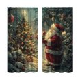 thumbnail image 1 of WMQPNNS New Trending Santa Curtains Home Suitable for Living Rooms Rural Style Winter Scenery Cute Santa Printed Pole Curtains Translucent Christmas Decorations, 1 of 4
