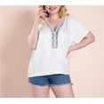 thumbnail image 2 of Women's Sequin Short Sleeve Tee V Neck T Shirts Glitter Sparkles Loose Blouse Tops, 2 of 8