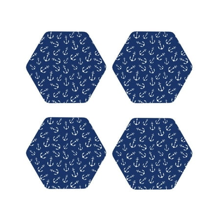 

Tideii Nautical Anchors for Leather Coasters 4 Pieces Anti-fouling and Anti-scalding Decorative Coasters Suitable for Restaurants Kitchens Coffee Shops-Hexagon