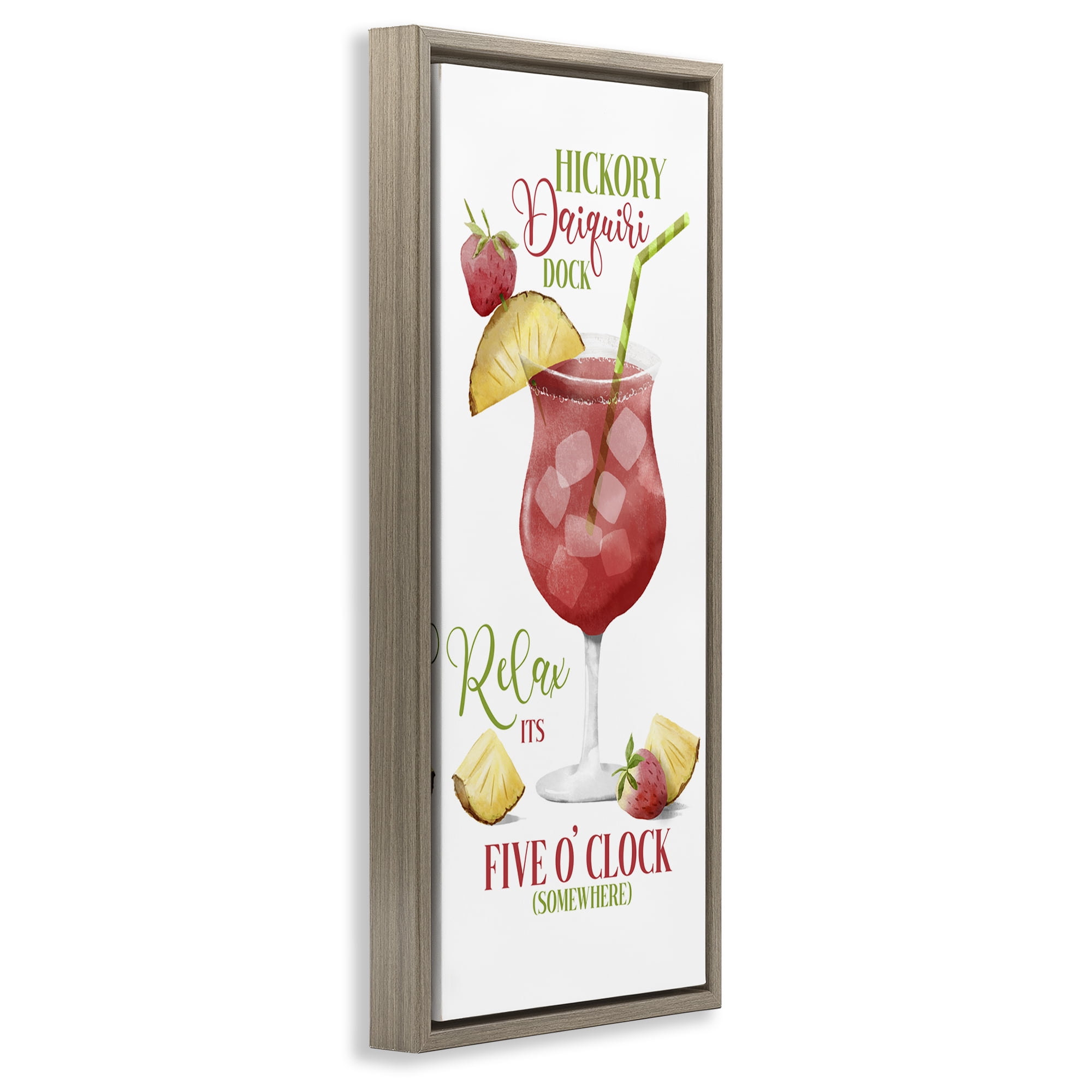Stupell Industries Fun Cocktail Expression Food & Beverage Painting Brown Floater Framed Canvas Art Print Wall Art, 11 x 25