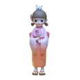 thumbnail image 1 of Muñeca geisha con kimono japonés, figura asiática de Kabuki, regalo con decoración de zuecos. con ventilador redondo, 1 of 9