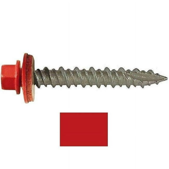 Hillman Fasteners 250497 LB 10 x 1 in. Metal to Wood Self-Drilling Roofing Screws, Red