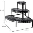 thumbnail image 5 of Garden 4 you 23.6” x 23.6” x 23.6” 3-Tier Black Metal Corner Plant Stand, 5 of 7