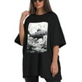 thumbnail image 4 of Plus Size Shirt for Women Black Tops for Women Short Sleeves Shirt for Women T Shirt Crewneck Shirt for Women XS, 4 of 5