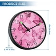 thumbnail image 3 of Voice Activated Clock with Glow Light 12 Inch Large Silent Wall Clock Battery Operated for Home Decor Pink Butterfly Pattern, 3 of 8