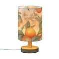 thumbnail image 2 of Orange Flowers Plants Bedside Table Lamp LED Warm Lights with USB Charging Port Retro Cylinder Desk Lamps, 2 of 7