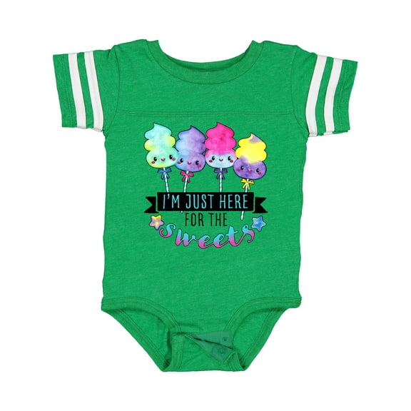 Inktastic I'm Just Here for the Sweets with Spun Sugar Candy Boys or Girls Baby Bodysuit