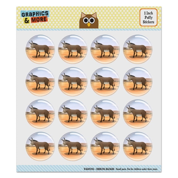 Donkey on Ranch Puffy Bubble Dome Scrapbooking Crafting Sticker Set