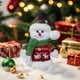 thumbnail image 1 of Lindo muñeco de nieve navideño sentado, figura decorativa para escaparate., 1 of 6