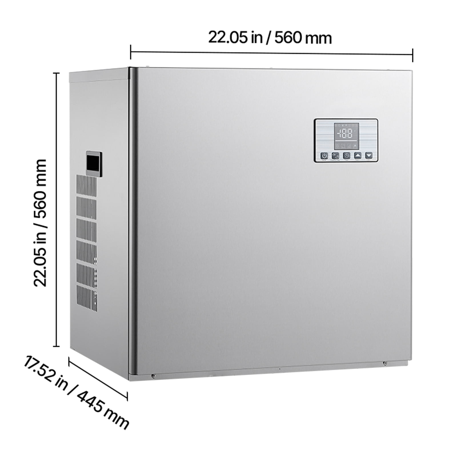 KFFKFF Commercial Ice Maker Machine - Produces 400 Lbs/Day, Stainless Steel Build with Programmable Ice-Making, Self-Cleaning Function, Adjustable Ice Thickness, Perfect for Restaurants, Bars, Cafes