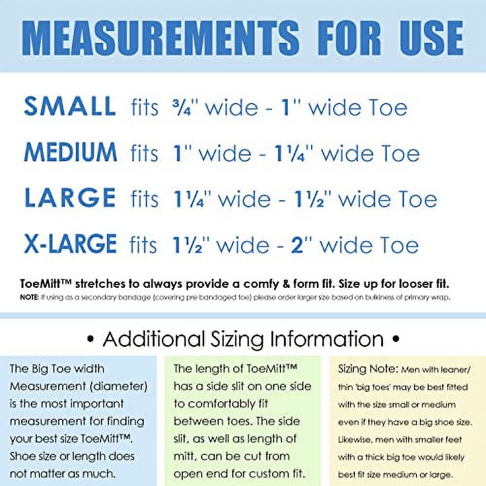 ToeMitt Big Toe Bandages Non-Adhesive (Full Coverage Big Toe Bandage) (Large 10-Pack)