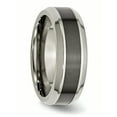 thumbnail image 5 of Titanium Base w/Polished Black Ceramic Center Beveled 8mm Band, 5 of 11