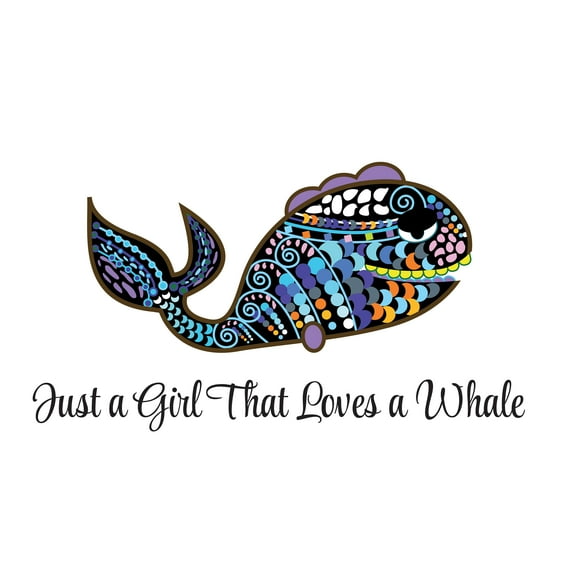 Just a Girl That Loves a Whale-Customised Name Wall Decal - Custom whale Vinyl Decal, Bedroom Wall Decor, Nursery Decor -Wall Decal for Home Living Room Bedroom Decor - -Size : 10" x 05".