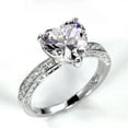 10mm Love Heart Cut Cz 925 Silver Ring Women's Wedding Fashion Rings