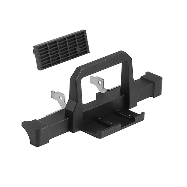Parachoques delantero de metal con parrilla delantera para TRX4M -4M 1/18 RC Crawler Car Upgrade Parts OP Accesorios Negro, Negro