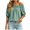 Mint Green, variant on Tqcoqu Women's Solid Off Shoulder Ruffle Elastic 3/4 Puff Sleeve Blouse,Loose Flowy Summer Casual Pullover Top,Black Women's S-XXL