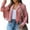 Pink, variant on Women Y2k Fringed Hem Tassel Cardigan Crop  E-girl Motor Biker Jacket Suede Leather Jacket