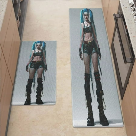 

Anti Fatigue Kitchen Mat Not Powder Kitchen Rugs Non Slip Cushioned Standing Mat for Sink Floor Laundry Office Desk Plus 17.3 x 47.2