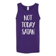 thumbnail image 2 of Wild Bobby, Quote Not Today Satan Funny Witty, Inspirational/Christian, Men Graphic Tank Top, Purple, Large, 2 of 3