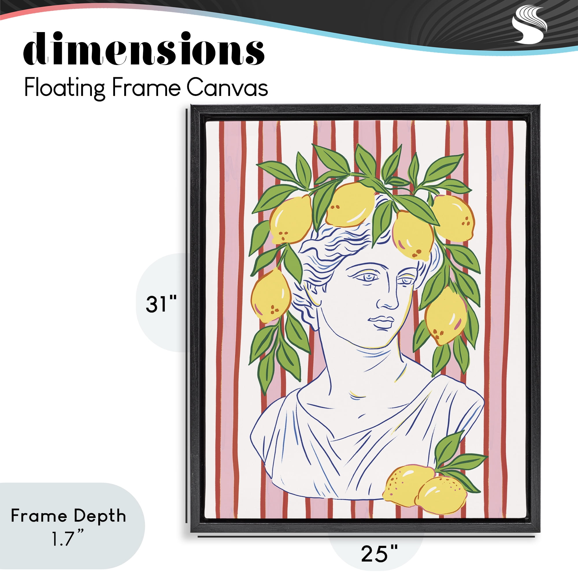 Stupell Industries La Limona Sculpture Face Black Framed Floater Canvas Wall Art, design by Radhika Modi