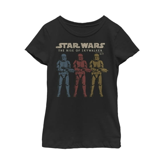 Girl's Star Wars: The Rise of Skywalker Stormtrooper Reflection Graphic Tee Black X Large