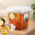 thumbnail image 6 of JeashCHAT Cold Kettle with Faucet, 3.5L Beverage Drink Dispenser for Fridge, Large Capacity Cold Water Pitcher with Spigot, Lemonade Juice Container for Party Bar Kitchen, 6 of 8