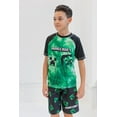 thumbnail image 2 of Minecraft Creeper Big Boys Swim Trunks Bathing Suit Black 14-16, 2 of 5
