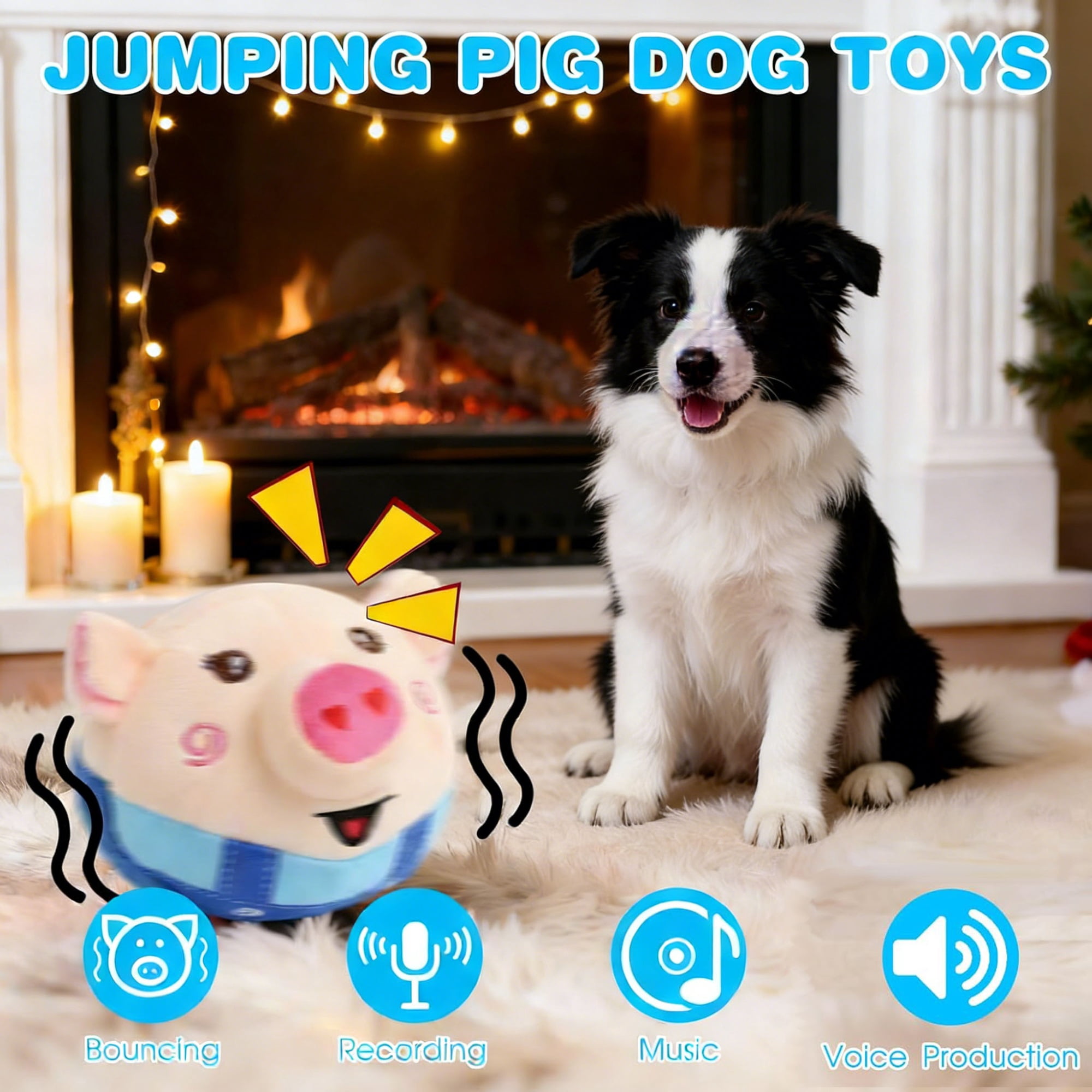 Interactive Dog Toys,Active Moving Pet Plush Toy,Rechargeable Squeaky Dog Ball Toy with Talking Sound,Washable Bouncing  Toy for Dogs Puppies to Keep Them Busy.