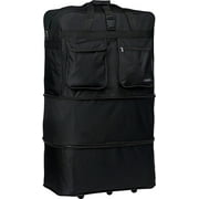 40" Rolling Wheeled Duffel Bag Spinner Luggage Bag (Black)