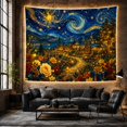 thumbnail image 6 of Magical Village Under Starry Night Sky, Dreamy Celestial for Art Lovers, Whimsical Fantasy Artwork Christmas Gift Tapestry Wall Hanging for Bedroom and Living Room, 6 of 7