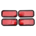 thumbnail image 4 of Rectangular Reflectors, Wearproof 4pcs ABS Heat Resistant Universal Reflective Stickers  For Car For Motorcycle Orange,Red, 4 of 8