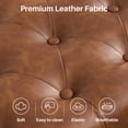 thumbnail image 6 of BRILHAMEZ 55"Wide Upholstered Bench Bed End Bench with Storage Box Iron Frame Shoe Bench for Bedroom Living Room Entryway,Light Brown, 6 of 6