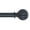 Black, variant on 1" Diameter Single Curtain Rod Set with Fluted Ball Finials, Adjustable 28–48", Royal Gold Finish