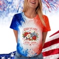 thumbnail image 7 of idosla USA Flag Tee Shirt for Women 4th of July Memorial Day Gift T Shirt Casual Short Sleeve American Proud T-Shirt Tops (Watermelon Red, XL), 7 of 7
