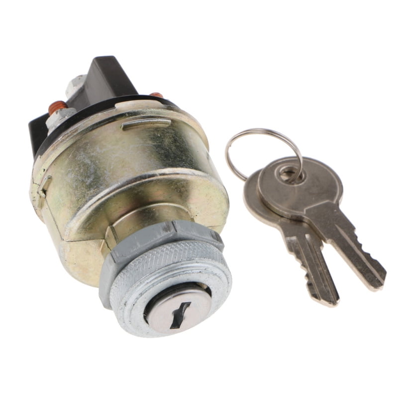Car 12 Volt Forklift Tractor Ignition 2 Key Switch Lock 4 Position Universal