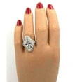 thumbnail image 4 of Women's Navette Diamond Ring, Two Stone Antique Statement Diamond Ring, Milgrain Bezel Set Diamond Ring, Dome Cocktail Ring, 2.6 Ct Simulated Diamond, 925 Sterling Silver, 4 of 5