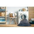 thumbnail image 2 of Ahgly Company Machine Washable Indoor Square Industrial Modern Blue Moss Green Area Rugs, 4' Square, 2 of 7