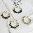 thumbnail image 5 of New Crystal Pave Acrylic Link Chain Chunky Bracelet Marble Plastic Curb Bangles, 5 of 9