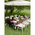 thumbnail image 3 of Outdoor Tablecloth with Umbrella Hole and Zipper, Black Christmas Rectangle Table Cloth 54x80 Inch Waterproof Tablecloth, Gnomes Xmas Tree Snowflake Winter Gifts Picnic Table Cover for Patio Camping, 3 of 7