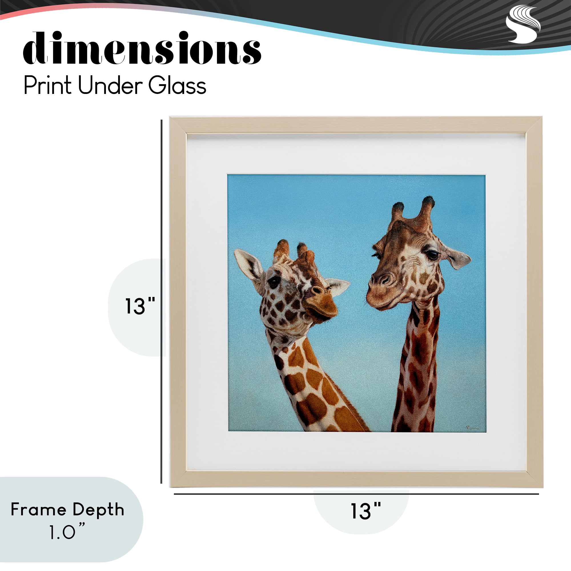 Stupell Industries Romantic Soulmate Giraffes Birch Framed Print Under Glass, design by Lucia Heffernan