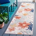 thumbnail image 2 of SAFAVIEH Cabana Caris Indoor/Outdoor Runner Rug, Pink/Grey, 2' x 9', 2 of 11