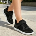 thumbnail image 4 of PLHWHYQ Breathable Hook and Loop Low Top Round Toe Lightweight Running Sneakers for Boys and Girls Black-3 8-9 Years, 4 of 9