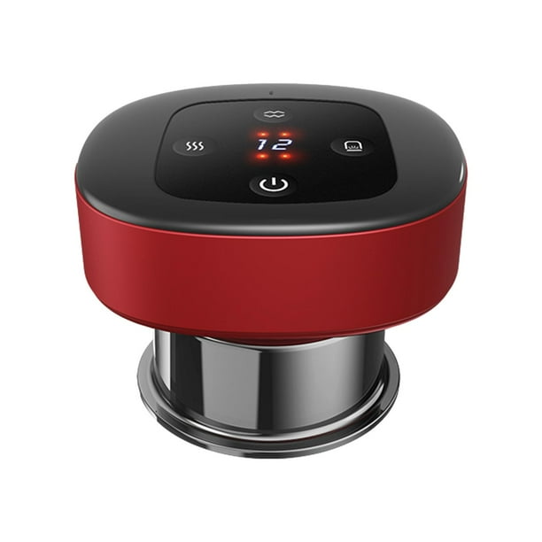 Máquina de ventosas 3 en 1 Masajeador Gua Sha Dispositivo de masaje con calefacción eléctrica Raspado Rojo