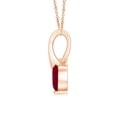 thumbnail image 2 of Angara Natural Ruby Necklace - Heart-Shaped Ruby Ribbon Pendant with Diamond in 14K Rose Gold for Women, 2 of 10