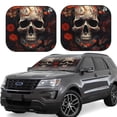 thumbnail image 1 of Saiise Vintage Butterfly Flower Skull for Foldable Car Sun Shades (2-Pack) Offer Sun Protection with an Easy-fold Design for Convenient Windshield Shading-Small, 1 of 6