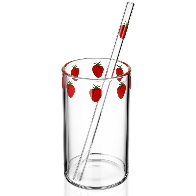 Strawberry Glass Water Carafe with Glass Tumbler